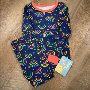 Sol Sleep 2 Piece Pajama Set Multicolor Rainbows & Hearts Size 24M NWT